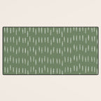 Let It Snow, Green and White, Boho Art Desk Mat Gallery Image 3