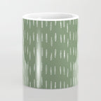 Let It Snow, Green and White, Boho Art Coffee Mug Gallery Image 4
