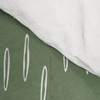 Let It Snow, Green and White, Boho Art Comforter Gallery Image 4