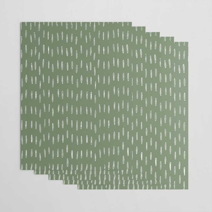 Let It Snow, Green and White, Boho Art Wrapping Paper Gallery Image 3