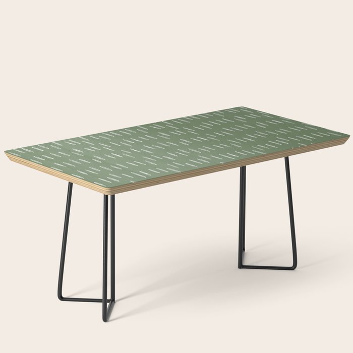 Let It Snow, Green and White, Boho Art Coffee Table Gallery Image 1