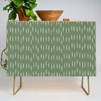 Let It Snow, Green and White, Boho Art Credenza Gallery Image 1