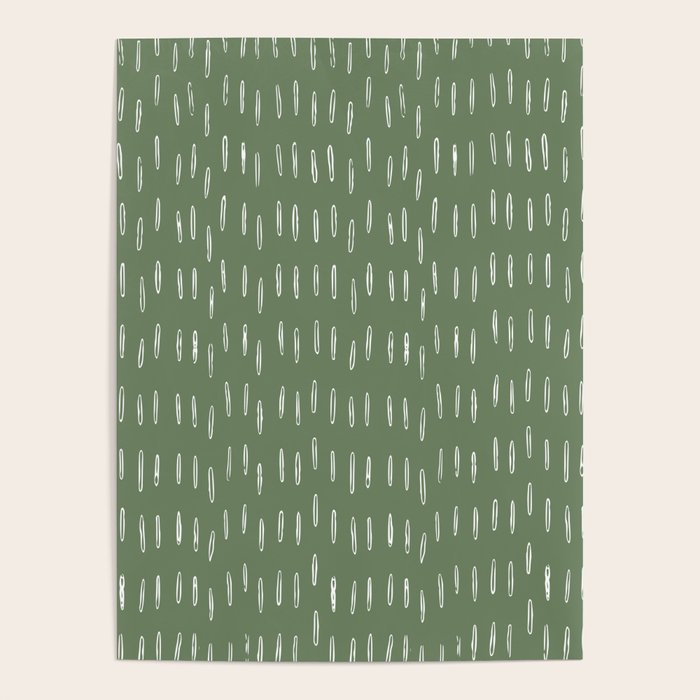 Let It Snow, Green and White, Boho Art Poster Gallery Image 1