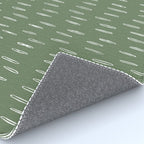Let It Snow, Green and White, Boho Art Rug Gallery Image 4