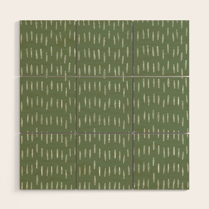 Let It Snow, Green and White, Boho Art Wood Wall Art Gallery Image 1