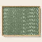 Let It Snow, Green and White, Boho Art Serving Tray Gallery Image 1