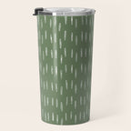 Let It Snow, Green and White, Boho Art Travel Mug Gallery Image 3