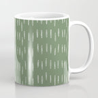 Let It Snow, Green and White, Boho Art Coffee Mug Gallery Image 1