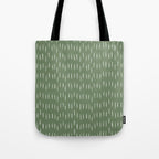 Let It Snow, Green and White, Boho Art Tote Bag Gallery Image 1