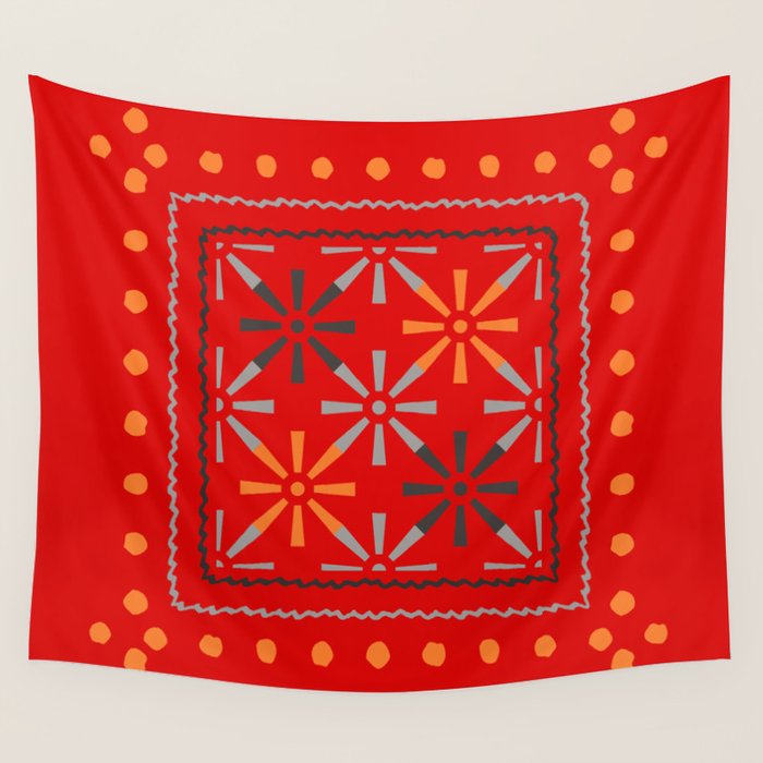 Nativo Red Wall Tapestry Gallery Image 4