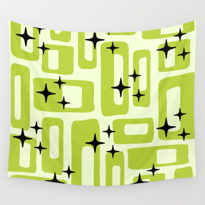 Retro Mid Century Modern Abstract Pattern 246 Wall Tapestry Gallery Image 1