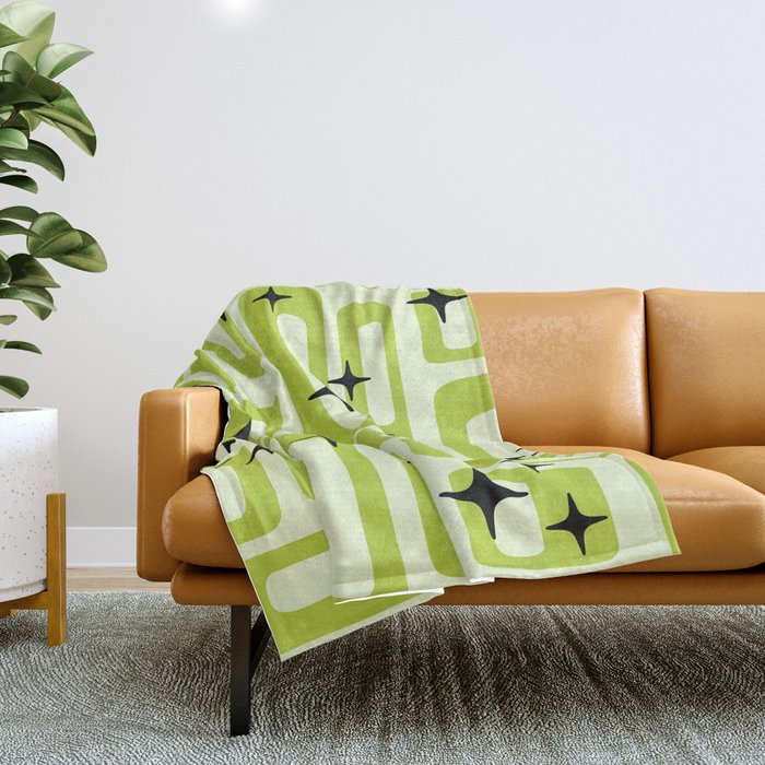 Retro Mid Century Modern Abstract Pattern 246 Throw Blanket Gallery Image 1