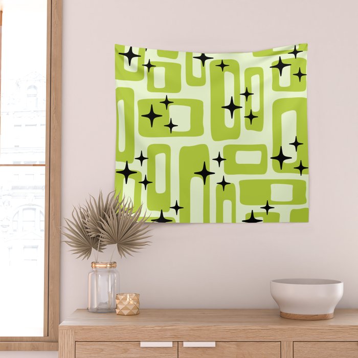 Retro Mid Century Modern Abstract Pattern 246 Wall Tapestry Gallery Image 2