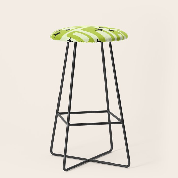 Retro Mid Century Modern Abstract Pattern 246 Stool Gallery Image 1