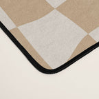Warped Checkerboard - Neutral Beige Desk Mat Gallery Image 4