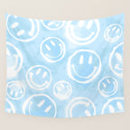 Blue Tie-Dye Smileys Wall Tapestry Gallery Image 4