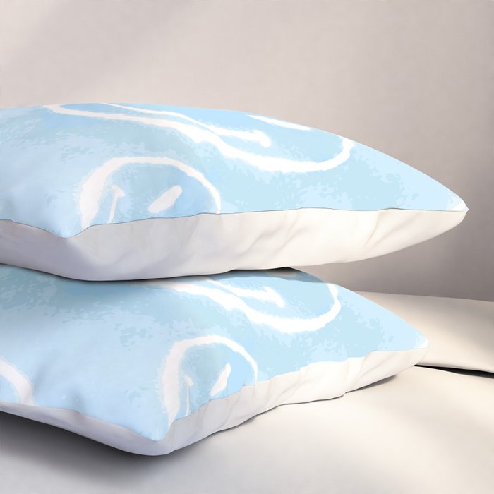 Blue Tie-Dye Smileys Pillow Sham Gallery Image 3