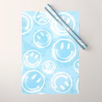Blue Tie-Dye Smileys Wrapping Paper Gallery Image 1