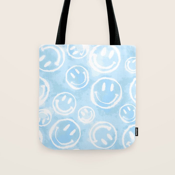 Blue Tie-Dye Smileys Tote Bag Gallery Image 1