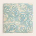 Blue Tie-Dye Smileys Wood Wall Art Gallery Image 1