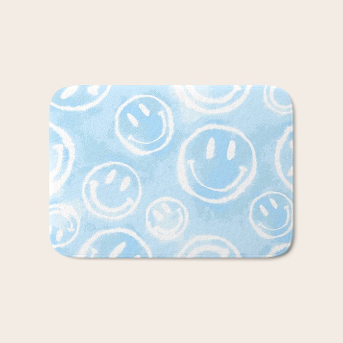 Blue Tie-Dye Smileys Bath Mat Gallery Image 1