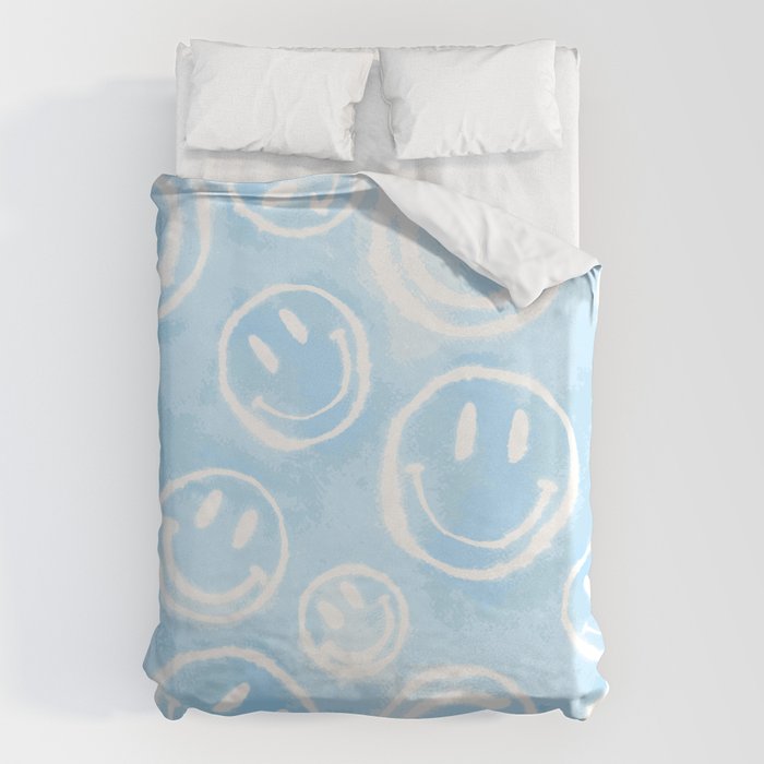 Blue Tie-Dye Smileys Duvet Cover Gallery Image 1