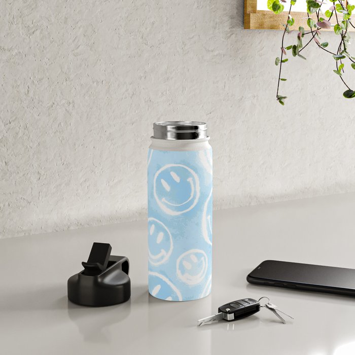 Blue Tie-Dye Smileys Water Bottle Gallery Image 4