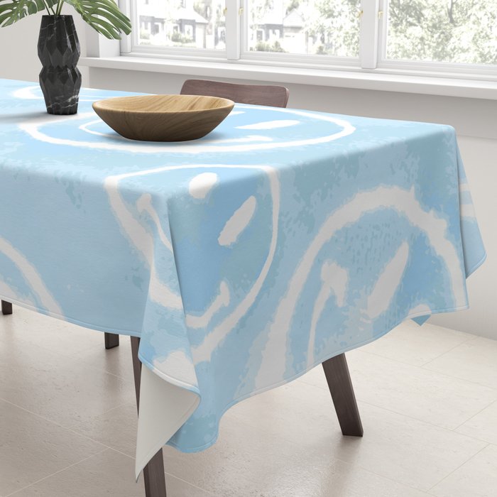 Blue Tie-Dye Smileys Tablecloth Gallery Image 3