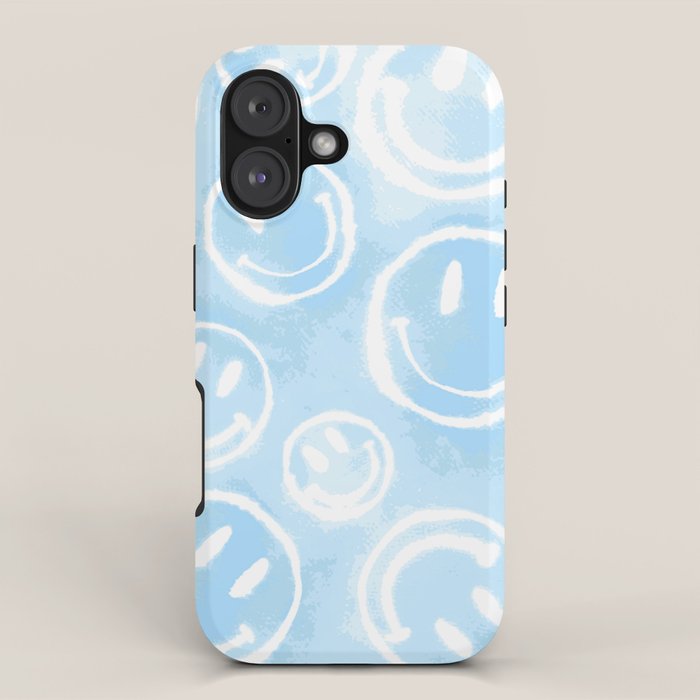 Blue Tie-Dye Smileys iPhone Case Gallery Image 1