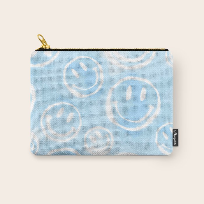 Blue Tie-Dye Smileys Carry All Pouch Gallery Image 1