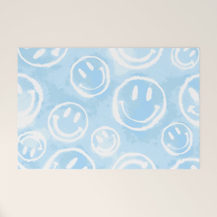 Blue Tie-Dye Smileys Welcome Mat Gallery Image 1