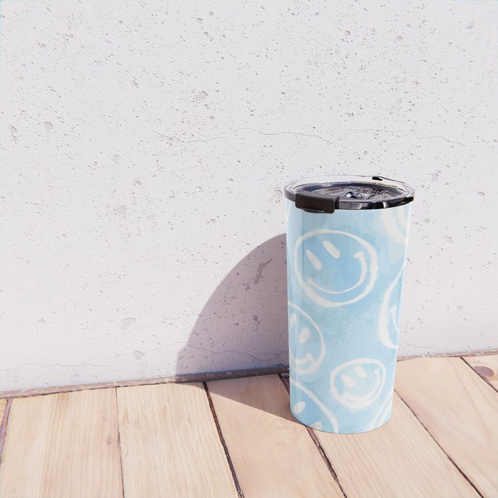 Blue Tie-Dye Smileys Travel Mug Gallery Image 4