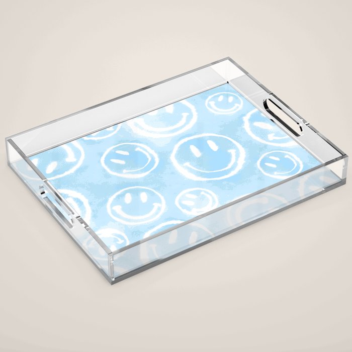 Blue Tie-Dye Smileys Acrylic Tray Gallery Image 1