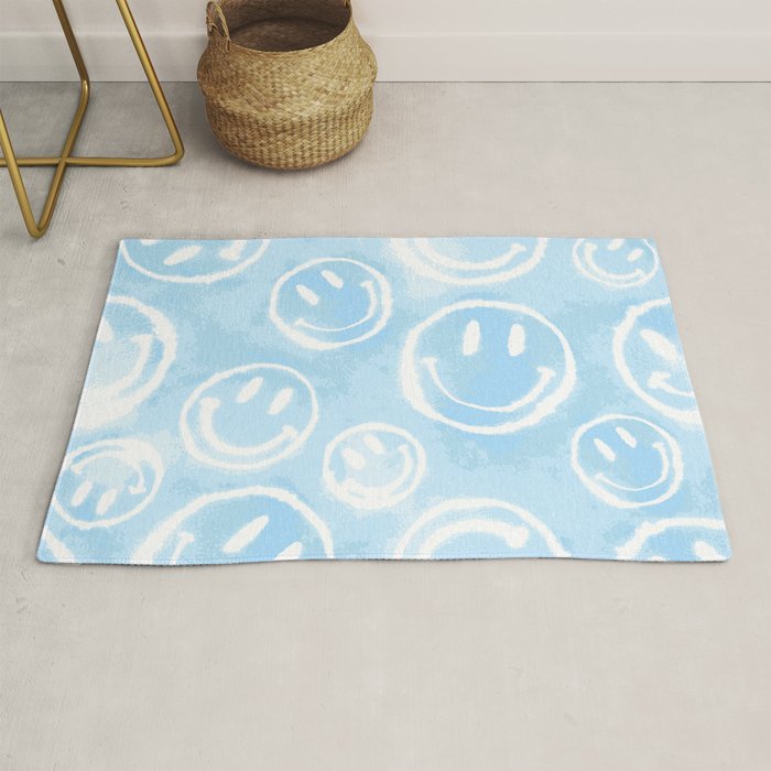 Blue Tie-Dye Smileys Rug Gallery Image 1
