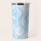 Blue Tie-Dye Smileys Travel Mug Gallery Image 1
