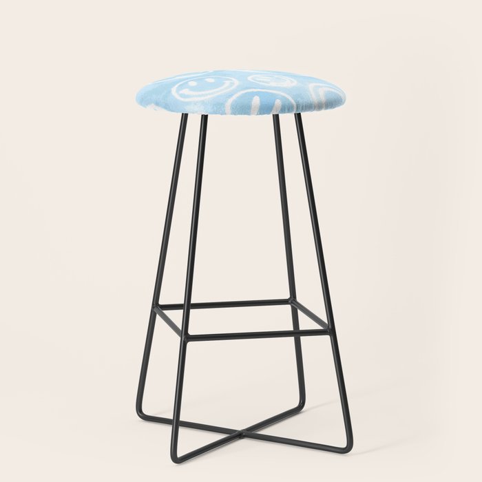 Blue Tie-Dye Smileys Stool Gallery Image 1