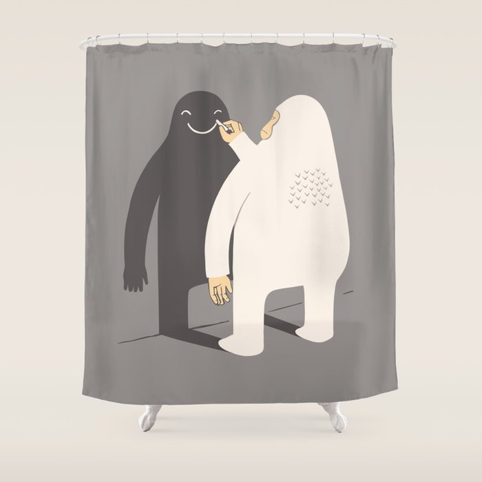 Smile my shadow Shower Curtain Gallery Image 1