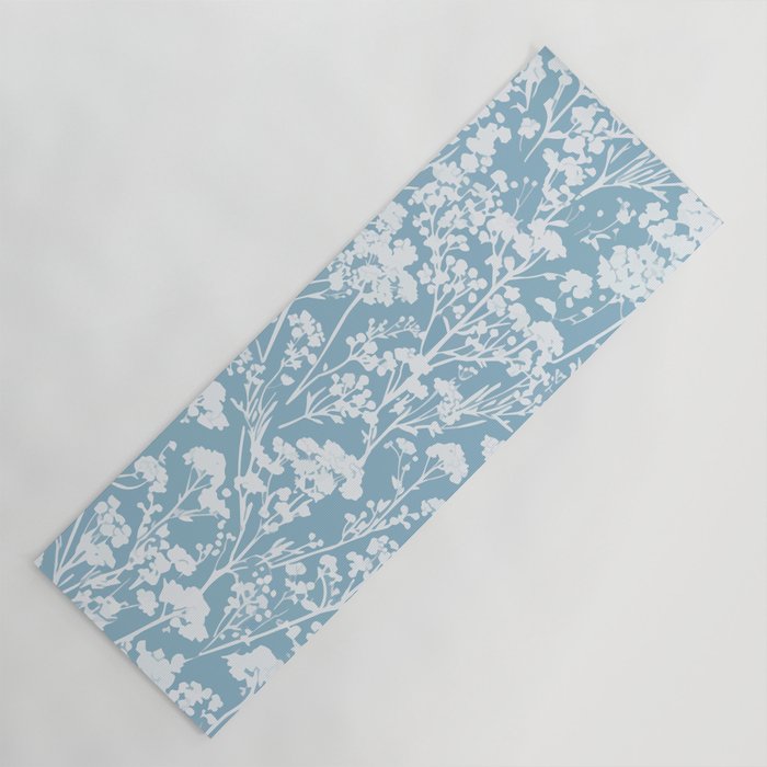 Sky Meadow Blue in Floral Yoga Mat Gallery Image 1