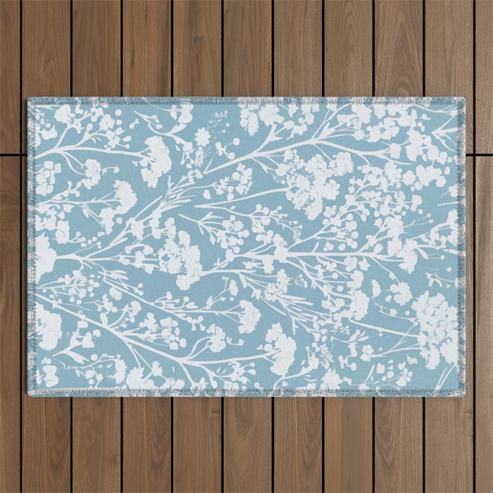 Sky Meadow Blue in Floral Outdoor Rug Gallery Image 1