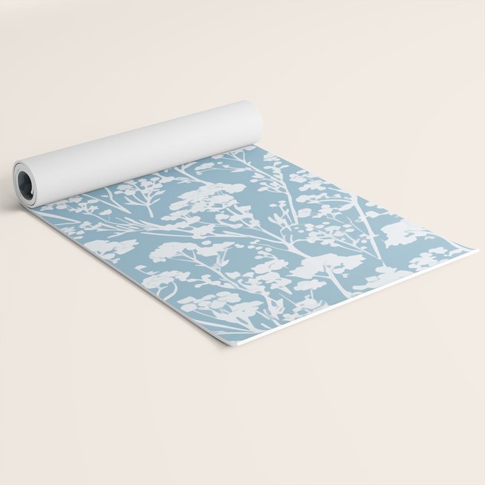 Sky Meadow Blue in Floral Yoga Mat Gallery Image 2