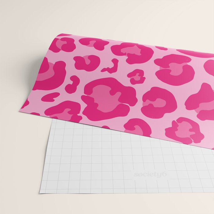 Pink Leopard Print Pattern Wallpaper - Preppy Aesthetic Wrapping Paper Gallery Image 2
