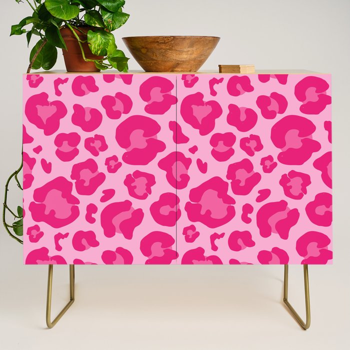 Pink Leopard Print Pattern Wallpaper - Preppy Aesthetic Credenza Gallery Image 1