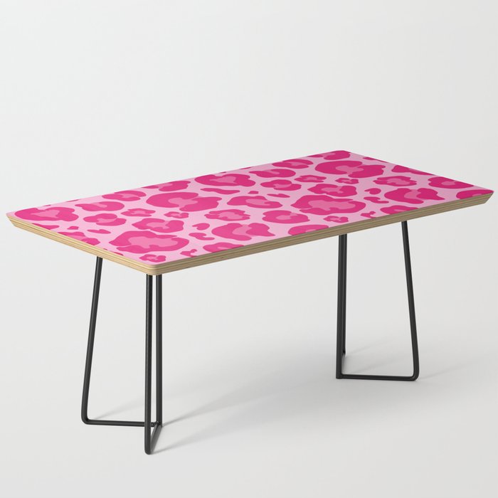 Pink Leopard Print Pattern Wallpaper - Preppy Aesthetic Coffee Table Gallery Image 1