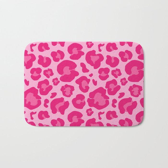 Pink Leopard Print Pattern Wallpaper - Preppy Aesthetic Bath Mat Gallery Image 1