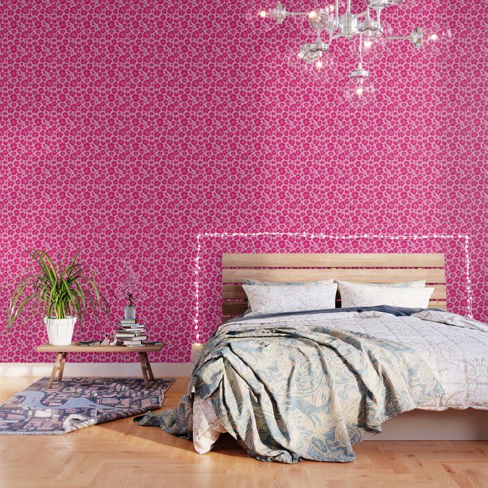 Pink Leopard Print Pattern Wallpaper - Preppy Aesthetic Wallpaper Gallery Image 1