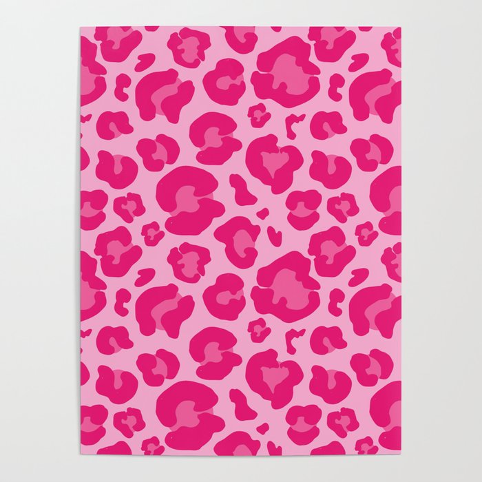 Pink Leopard Print Pattern Wallpaper - Preppy Aesthetic Poster Gallery Image 1