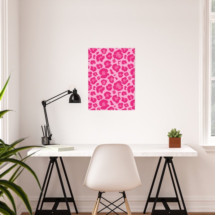 Pink Leopard Print Pattern Wallpaper - Preppy Aesthetic Poster Gallery Image 2