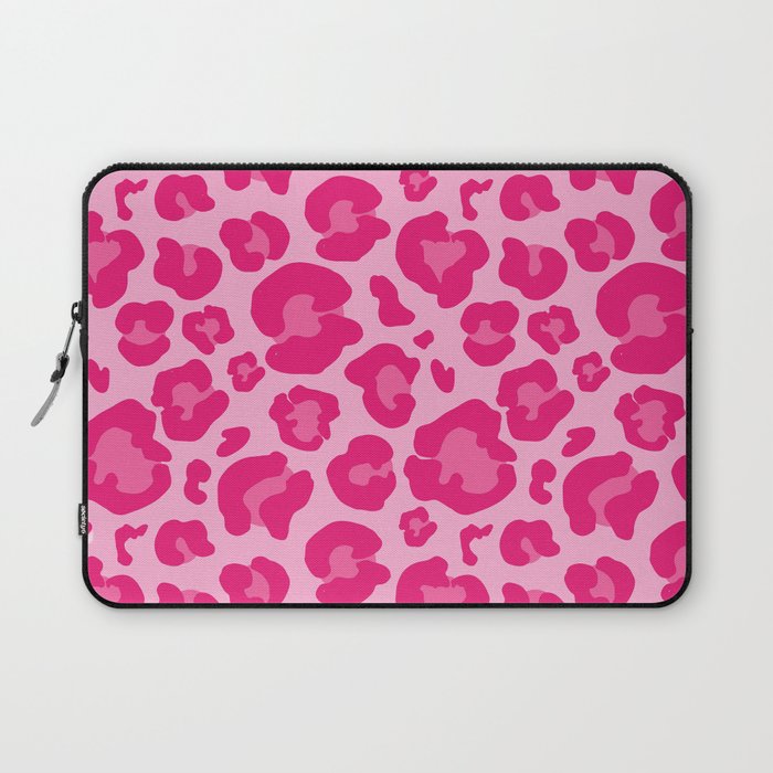 Pink Leopard Print Pattern Wallpaper - Preppy Aesthetic Laptop Sleeve