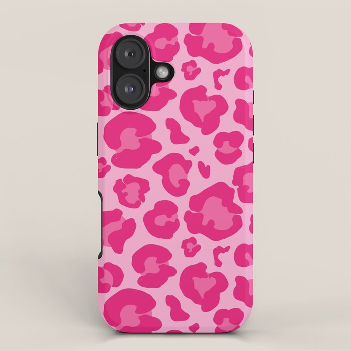Pink Leopard Print Pattern Wallpaper - Preppy Aesthetic iPhone Case Gallery Image 1