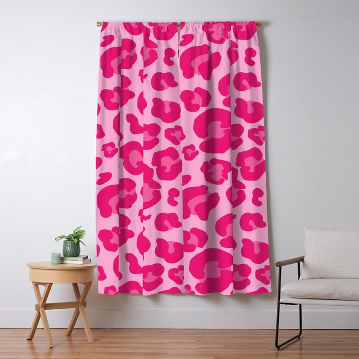 Pink Leopard Print Pattern Wallpaper - Preppy Aesthetic Window Curtain Gallery Image 5